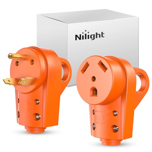 Image of Nilight 30 Amp RV Male and Female Plug Set ETL Listed