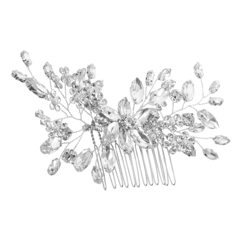OUNONA ブライダル髪飾り 水晶ヘアコーム 手作りラインストーン装飾 結婚式用ヘッドピース 花嫁フォトウェディングアクセサリー