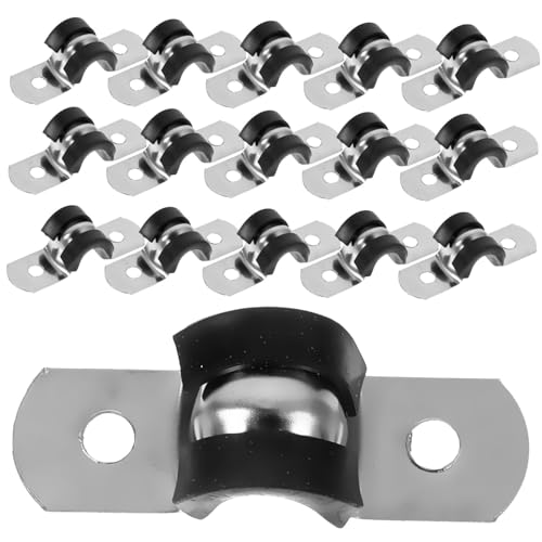 OSALADI Stainless Steel Cable Clamp Straps 20 Pcs U-tube Wire Clips for Jumper Cable Clamps Random Style