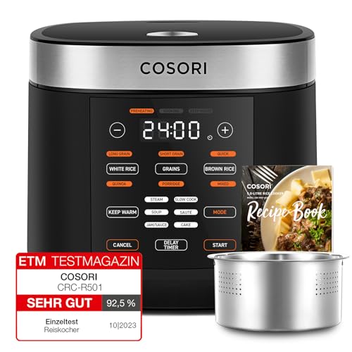 COSORI Reiskocher, Multikocher mit 17 Programme, Rice Cooker 1,8...