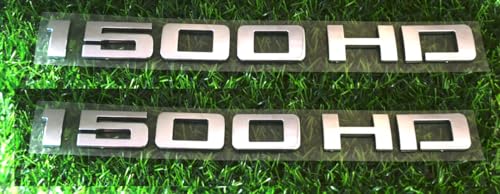 Image of MMUNNA 2pcs 1500HD 1500 HD Nameplates Emblems,3D Decal Badges Replacement for Gm Silverado Sierra (Chrome)
