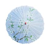 Fansu Paraguas Chino de Papel/Japonés Paraguas Decorativo Blanco Papel, Parasol de Boda Nupcial del Partido Decoración Foto Cosplay Prop para Recitales de Baile (Azul claro,56cm)