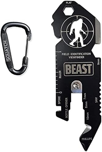BEAST (Bigfoot Expedition and Survival Tool) Multi-Tool & Bottle Opener, Bigfoot gift for fans of Sasquatch, Yeti, Camping, Hiking - With Screwdriver, Wrench, Carabiner, Box Opener