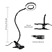 QQAPPU Clip Light Reading Lights 48 LED Clamp-on Desk Lamp with 3 Color Modes and 10 Brightness Dimmable, 360 ° Flexible Gooseneck Book Clamp Light for Video Conference Lighting Headboard