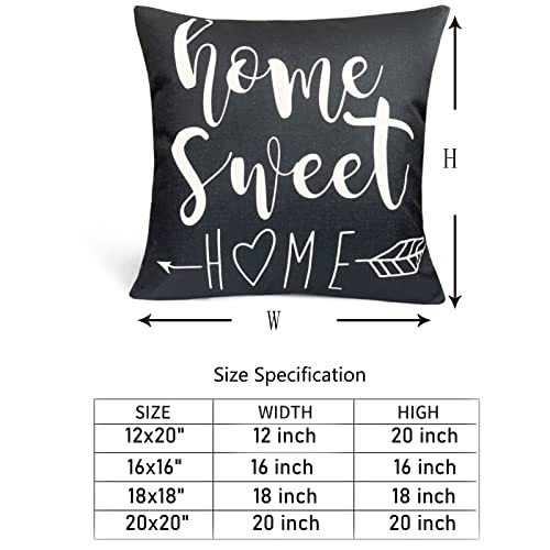 Decorative Throw Pillow Covers 18X18 Inch Black White Pillow Covers For Couch Sofa Living Room Bedroom Farmhouse Outdoor Throw Pillow Cover,Modern Geometric Linen Square Throw Pillow Case Set Of 4 #TOP2