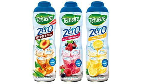 3 jarabes sin azúcar té helado melocotón granadina limón 3X0.6L