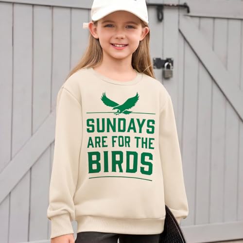 Image of Boys Girls Football Sweatshirt Vintage Bird Graphic Pullover Tops 5-14Y