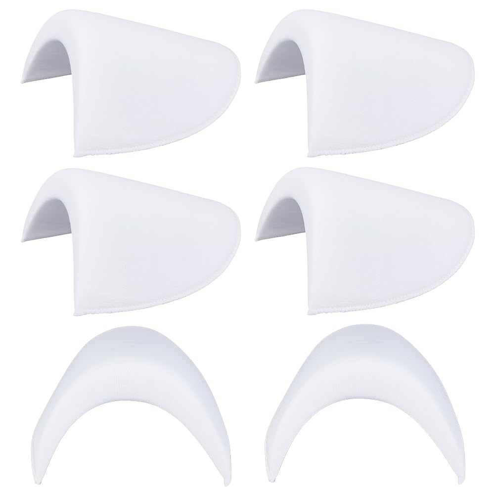 BENECREAT 3 Pairs White Shoulder Pads for Sloping Shoulders, Semi-Circular Breathable Sponge Shoulder Pad for Sewing, Blazer Suit T-Shirt Clothing Supplies Sewing Accessories, 18mm Thickening Foam