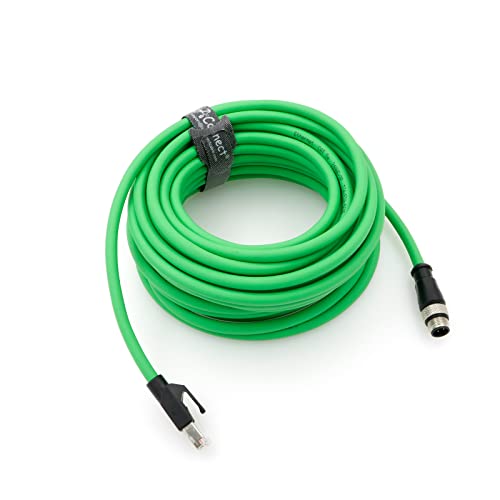 Câble M12 code D vers RJ45 Cat5e étanche de 10 mètres pour réseau industriel