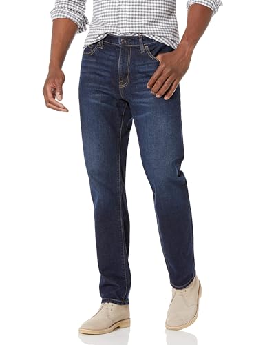 Amazon Essentials Herren Stretchjeans, Gerade Geschnitten - Auslauffarben, Indigo Waschung, 52W / 34L Amazon Essentials Herren Stretchjeans, Gerade Geschnitten - Auslauffarben, Indigo Waschung, 52W / 34L