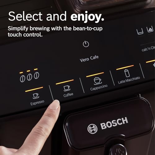 Image of Bosch 300 Series Fully Auto Espresso Machine with Grinder and Steam Wand | Touch Control Panel, Large Bean Capacity - Easy Clean, Maintenance - Barista Quality Super Coffee Maker for One-Touch Drinks
