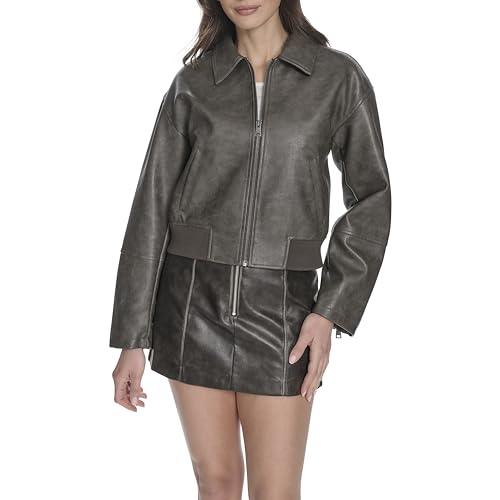 Image of Levi's Women's Faux Leather Bomber With Laydown Collar