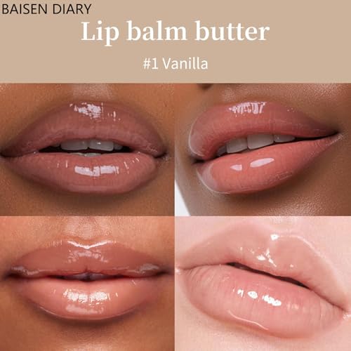 Image of BAISEN DIARY Summer Special Lip Butter Balm - Ultra-Hydrating, Nourishing Lip Care with Natural Ingredients, Shea Butter & Olive Butter, Soothes & Softens Dry Lips (#1 Vanilla, 0.5 Fl Oz (Pack of 1))