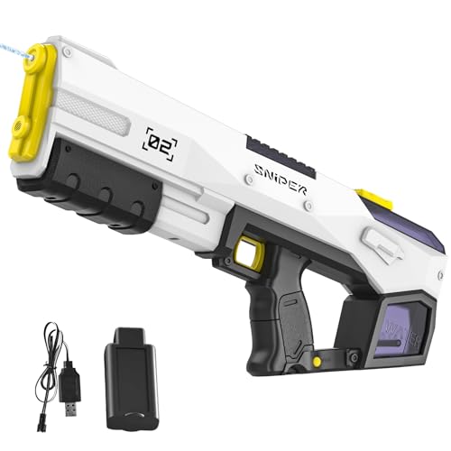 Wasserpistole Elektrisch für Kinder Erwachsene, Elektrische Wasserpistole mit Automatische Wasseraufnahme, 8m Reichweite, 2 Schießen Modi, 450ML Kapazität, Sommer Spielzeug for Pool, Strand (Schwarz)