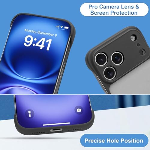 Image of Compatible Case Apple iPhone 17 Pro | Back Cover Case | Stylish Frameless Matte Hard Back Skin | Soft TPU Shock Proof Bumper Back Cover Case for Apple iPhone 17 Pro (Black)