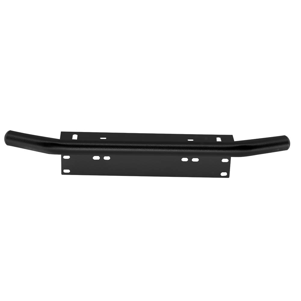 Soporte de Matrícula de Parachoques Delantero de Aleación de Aluminio, Barra Parachoques para SUV y Camiones, Fácil Instalación, 1 Unidad (Black)