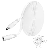 WILDHD DC Power Extension Cable 20ft 2.1mm×5.5mm,Universal 12v Power Extension Cable for CCTV Security Camera IP WiFi Camera Standalone DVR (20ft,Flat Body, White)