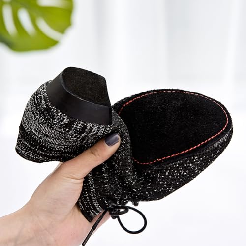 HIPPOSEUS Women's Lace Up Ballet Dance Practice Shoes Split-Sole Latin Ballroom Jazz Dance Teaching Shoes,Model KCBD3