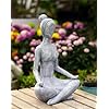 Goodeco Zen Lady Garden Outdoor Statue Resin Collectible Figurines for Home Decor Accents Shelf Decoration Great Gift Ideas 114 Inches Grey