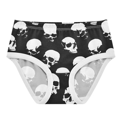Girls Underwear Soft Cotton Skulls Sinister Smiling Kids Panties in Sizes 2/3t, 4t, 5t, 6 and 8