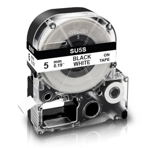 Tube thermorétractable SU5S 5mm pour étiqueteuse LW600P et LW900P noir et blanc