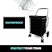 Jumbo XXL Folding Shopping Cart with 360° Swivel Wheels, Heavy-Duty Double Basket for Groceries, Laundry, and More – Black, Model S-2777