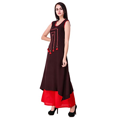 Image of Girl's /Women's Cotton Designer Tassel Kurti with Palazzo Pants Set