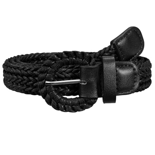 JASGOOD Women's Braided Woven Boho Belt - Skinny Waist Strap for Summer Dresses & Jeans(Width:0.9