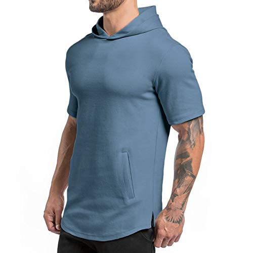 Magiftbox Herren Hipster Hip Hop Workout Kurzarm Hoodies Pullover Cover