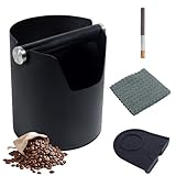 Cajón Posos Café Knock Box, Acero Inoxidable con Cepillo, Paño y Alfombra Silicona, Accesorios Espresso para Barista, Hogar y Bar