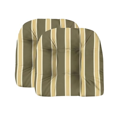 RSH DECOR: Outdura Tufted Wicker U-Shape Cushions Set of 2 | 19” x 19” | Outdoor Seat Cushions for Patio Furniture| Crafted with Outdura Performance Fabric | Made in USA (Tory Alloy)