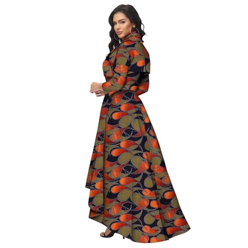 Image of African Dresses for Women A-line Floor-Length Dress Traditional Ankara Kente Print Evening Dress