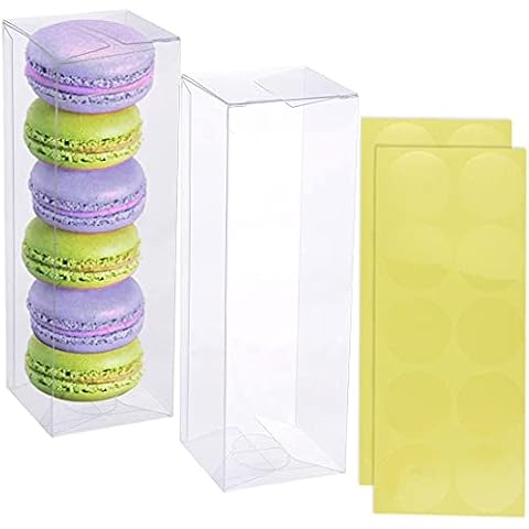 Clear Candy Box 6"x 2"x 2" 20 PCS Favor Gift Boxes Transparent Plastic Cube Boxes for Cupcakes Christmas Wedding Party Cover
