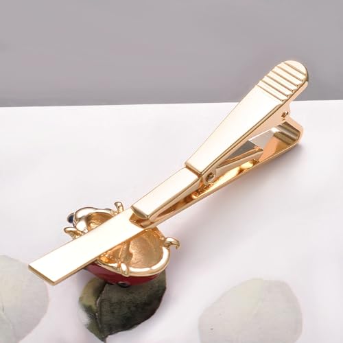 Image of Unique Insect Tie Clip for Men Bee Fish Butterfly Turtle Ladybug Novelty Tie Bar Silver Gold Animal Party Anniversary Jewelry Gift