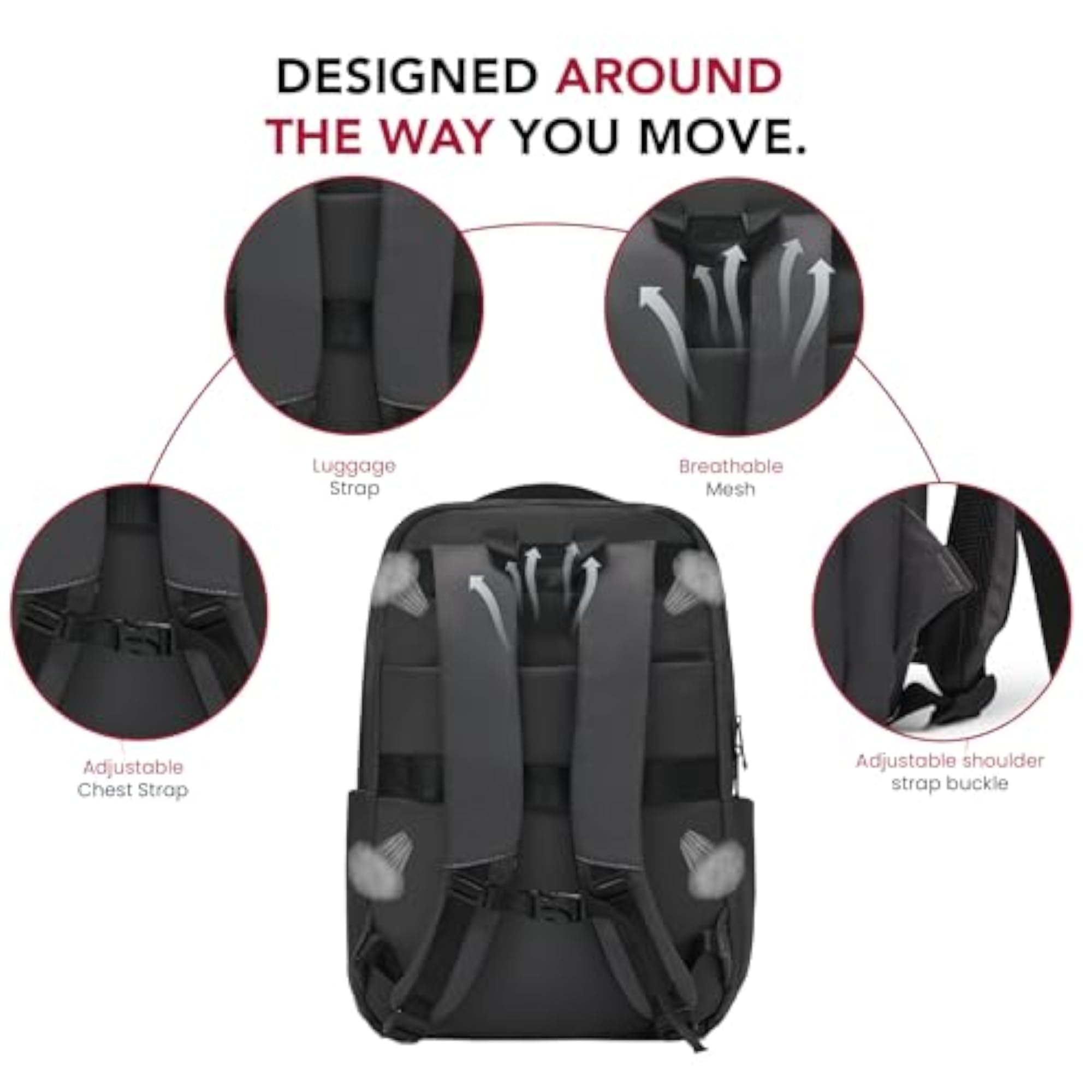 Travel Pro Series 25L Laptop Backpack, Water-Resistant