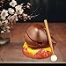 Temple Block Zen Drum Traditional Handcraft Desktop Decoration with Mallet and Cushion Wooden for Office Family Counter- 4 Inch