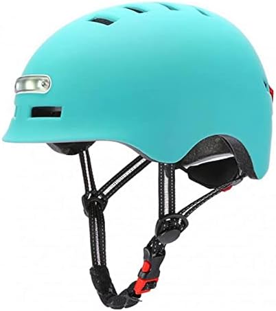MS Life - Casco de Bicicleta con Luz LED Casco Patinete Eléctrico Certificado CE BMX Ciclismo Deporte Casco para Hombres y Mujeres Intermitente Casco MTB Carretera Urbana