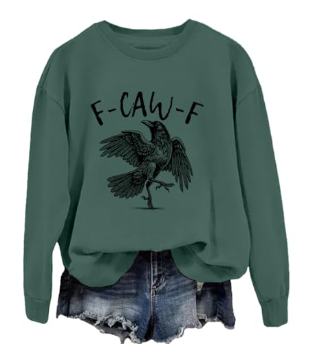 Fcawf Crow Sweatshirt F-Caw-F Crow Shirt Black Bird Halloween Sweatshirt