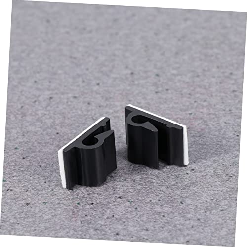 jojofuny 100pcs Sujetadores adhesivos para cables para gestión bajo escritorio, clips de fijación en plástico resistente para organizador de cables miniatura 2