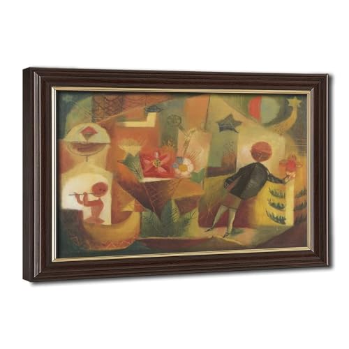 Impression sur toile La lune et les fleurs Koga Harue cadre suspendu 20x30 cm