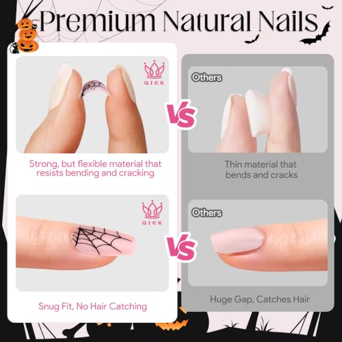 Halloween Cat Eye Press on Nails Short Almond, Spider Ghost, 32 Pcs - image 5