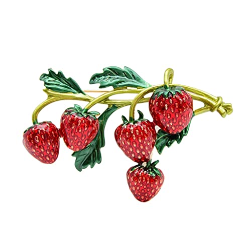Broche fraise rouge un cadeau poétique pour la fête des mères ou anniversaire
