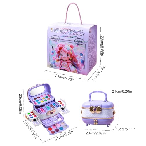 Set de maquillaje para niños lavable y cosméticos reales de princesas 57X 6