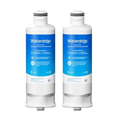 Waterdrop DA97-17376B Replacement for Samsung® HAF-QIN/EXP, DA97-08006C, RF28R7201SR, RF28R7351SG, WD-F45, Refrigerator Water Filter, 2 Filters 2 Basic