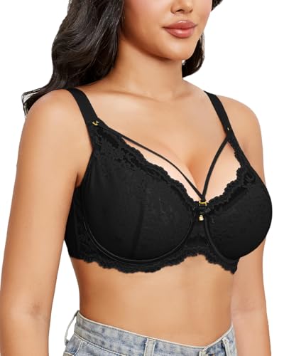 Image of Sexy Lace Bras for Women Plus Size Push Up Bra Full Coverage Underwire Bra