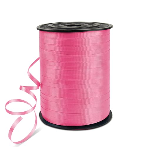 HimBen 500 Yards Curling Ribbon for Gift Wrapping, 3/16" Balloon String for Christmas Valentine Birthday Wedding Party Festival Decoration, Crafts, Flower Bouquet(Crimped Pink)