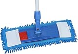 Características – Gracias a la microfibra de alta calidad y el procesamiento de la mopa de chenilla hay una alta absorción de suciedad y absorción de agua. Fácil escurrido gracias a su estructura blanda