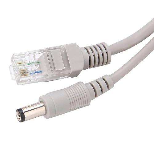 Miniatura 2 de PEGATISAN Cable Ethernet Cat5/5e con conector de alimentación CC, para exteriores e interiores, cable de red LAN de alta velocidad resistente de