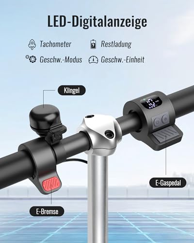 Gyroor H40 Electric Scooter für Kinder (schwarz), 200W E Roller mit LED-Anzeige - 2