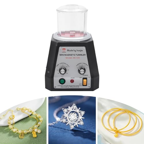 Magnetic Polishing Machine, Jewelry Polisher Finisher, Diamonds Finishing Machine, 4 Speed Control for Light Metal, Nonferrous Metal